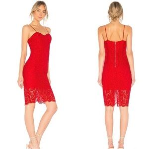 Bardot Pierre red lace dress size 6